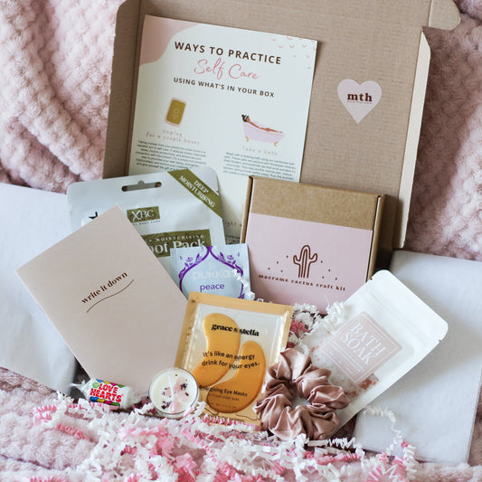 Cosy Self Care Hamper with Macrame Cactus Craft Kit