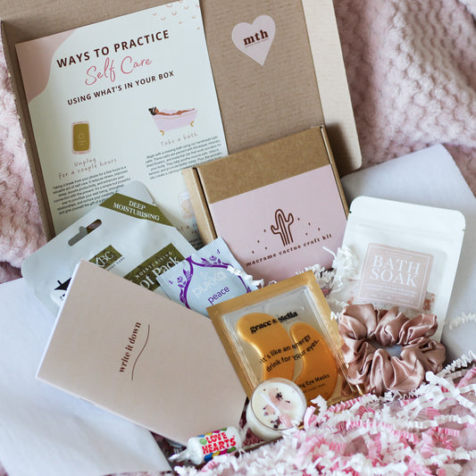 Cosy Self Care Hamper with Macrame Cactus Craft Kit