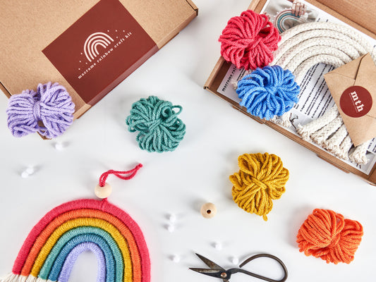Make Your Own Bright Rainbow Macrame Craft Kit