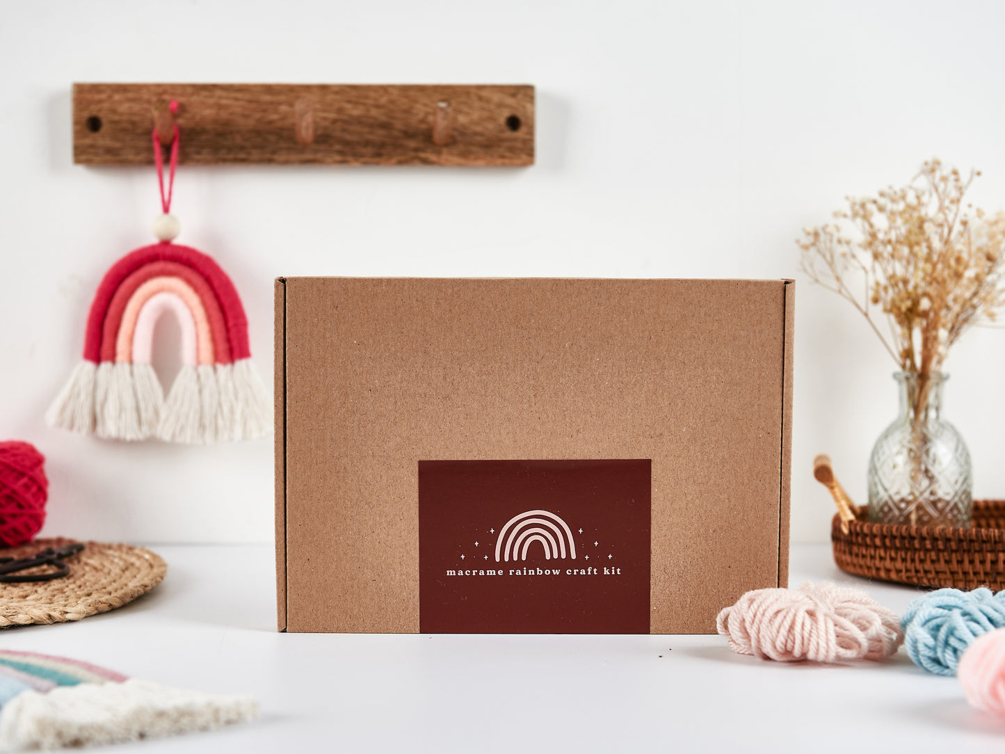 Make Your Own Mini Blush Rainbow Macrame Craft Kit