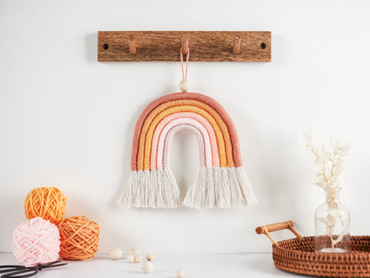 Make Your Own Peachy Rainbow Macrame Craft Kit