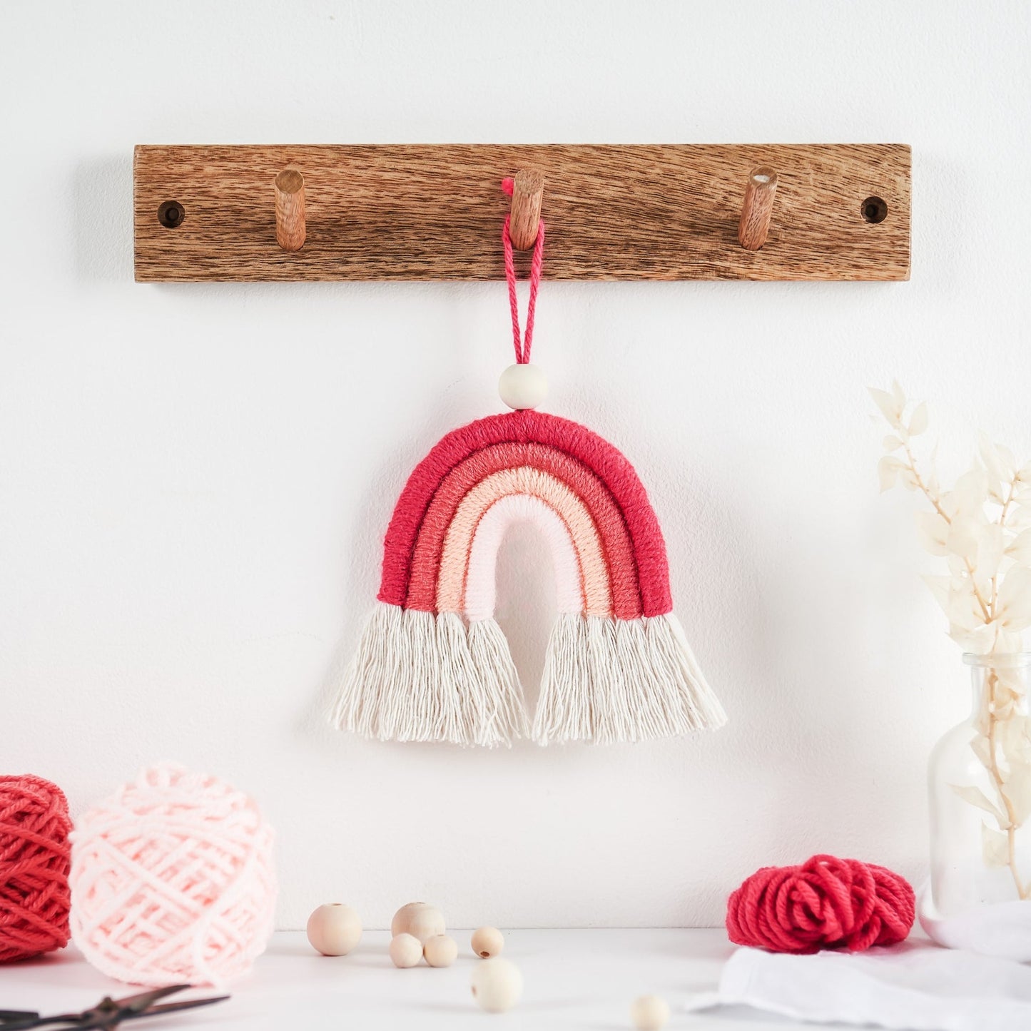 Make Your Own Mini Blush Rainbow Macrame Craft Kit