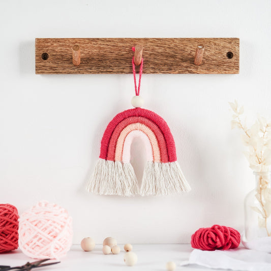 Make Your Own Mini Blush Rainbow Macrame Craft Kit