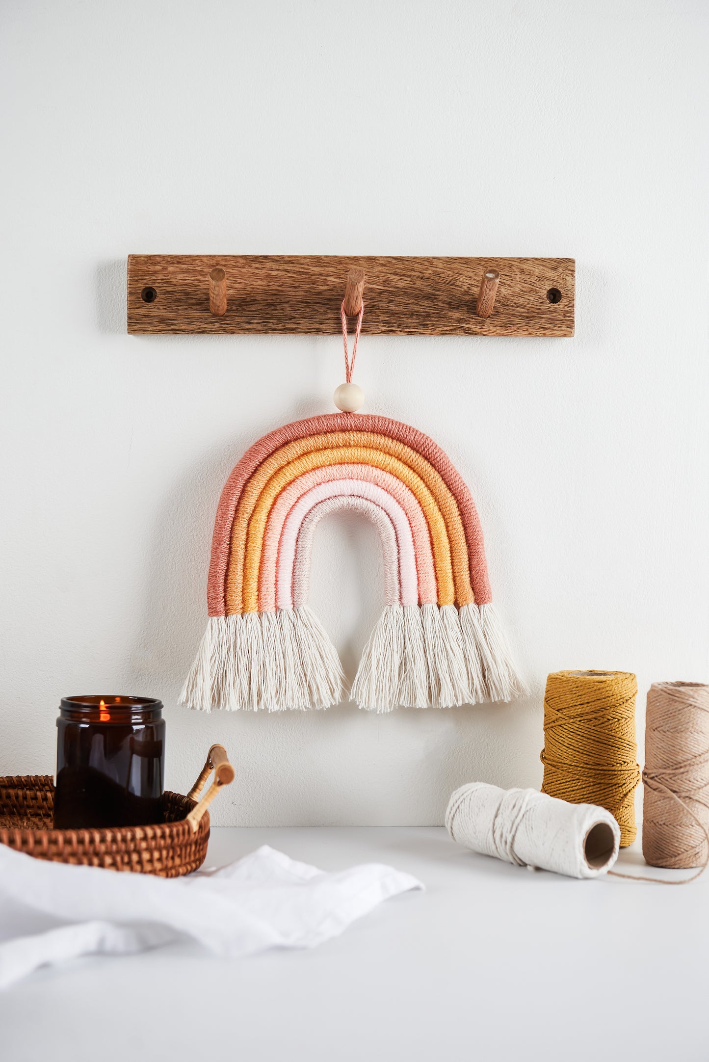 Make Your Own Peachy Rainbow Macrame Craft Kit